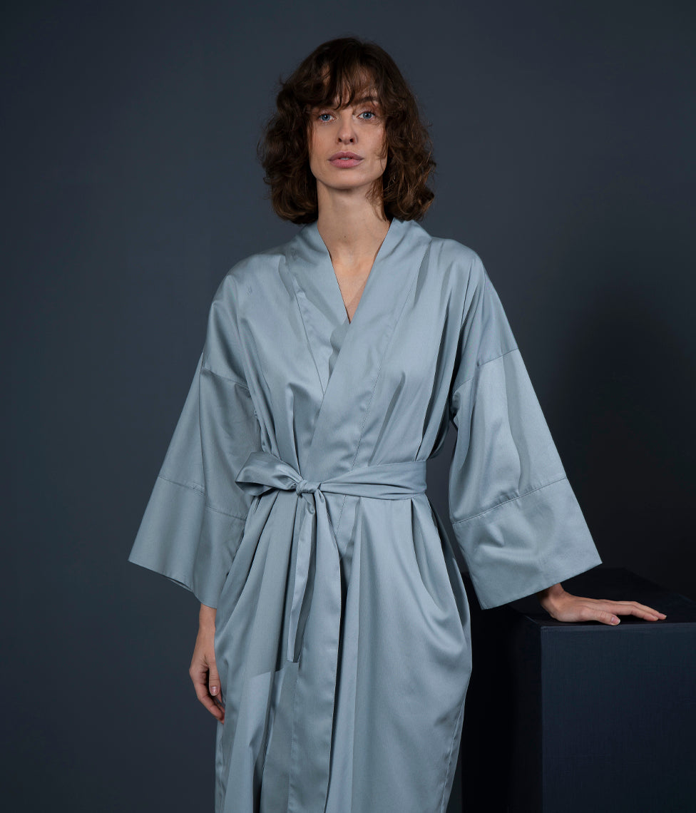 Chalatas kimono Solid Grey (pilka)