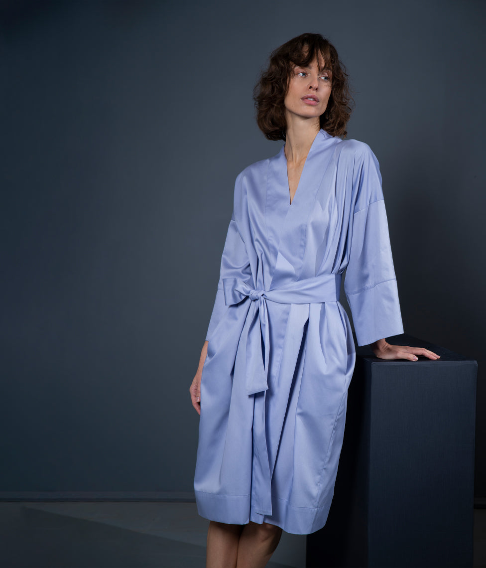 Chalatas Kimono Solid Very Peri (violetinė), 3 nuotrauka