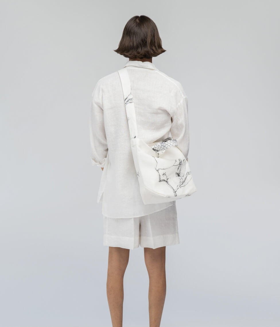 Lininiai marškiniai OVERSIZE UNISEX Milky White (pieniškai balta), 10 nuotrauka