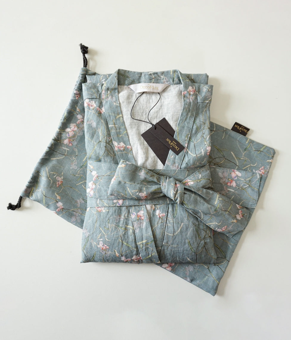 Lininis Chalatas Kimono Dreamy (marga)