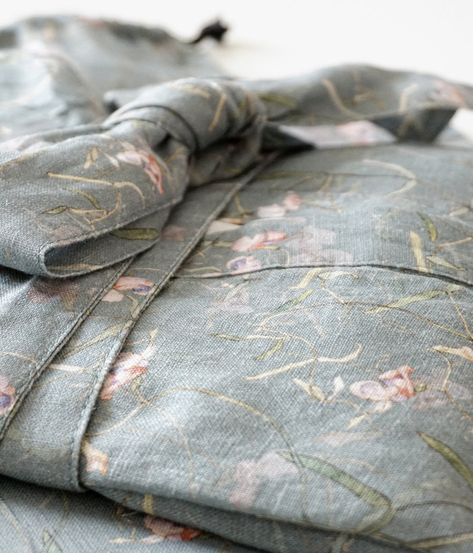 Lininis Chalatas Kimono Dreamy (marga), 2 nuotrauka