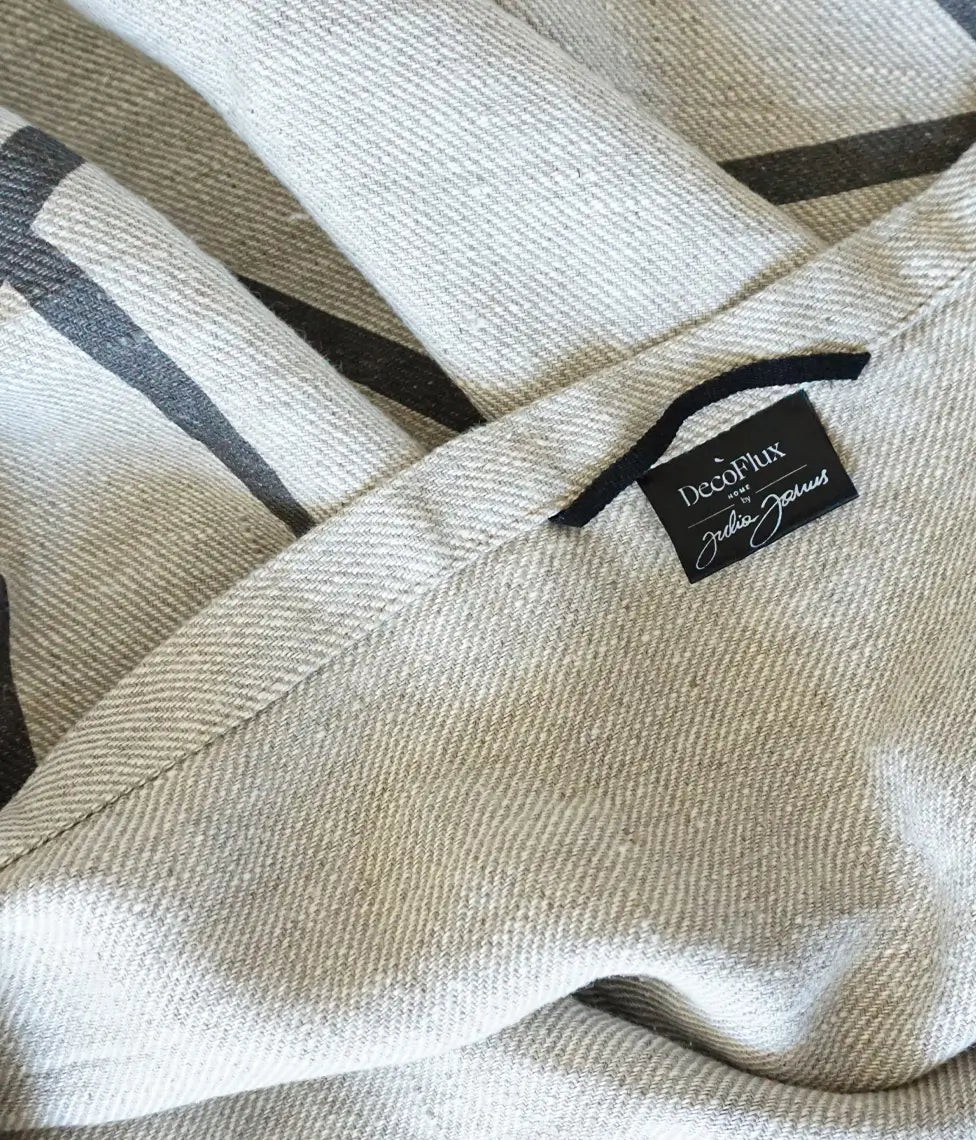 Lininis paplūdimio rankšluostis Karalius Grey/Black (pilka), 6 nuotrauka
