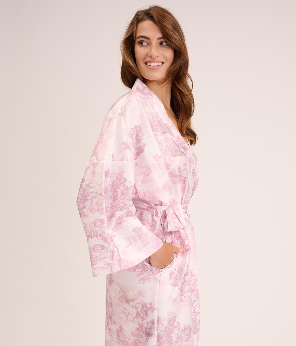 Lininis chalatas Toile Mauve (rausva)