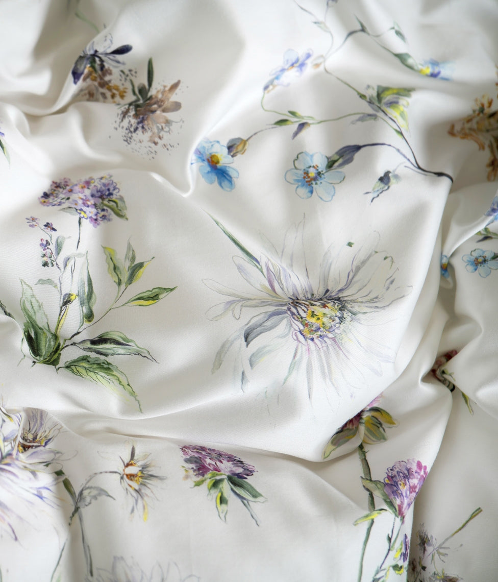 Satino Chalatas Kimono Midsummer (balta), 2 nuotrauka