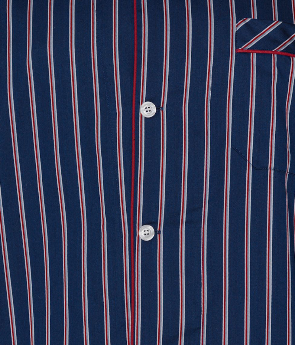 Vyriška pižama Ambassador Blue Red Stripes (švarkas+kelnės), 5 nuotrauka