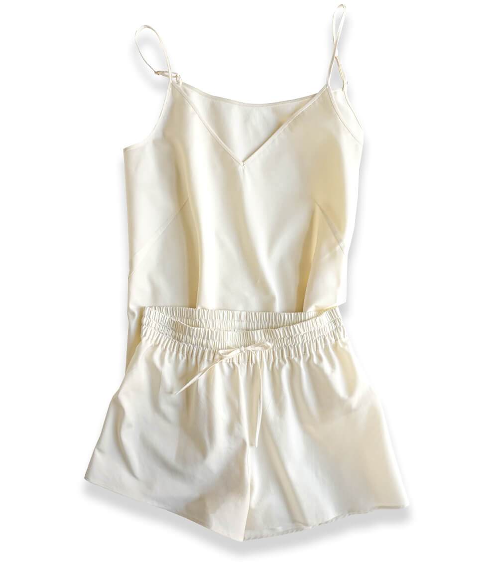 Pižama (palaidinė+šortai) Solid Antique White (sendinta balta), 5 nuotrauka
