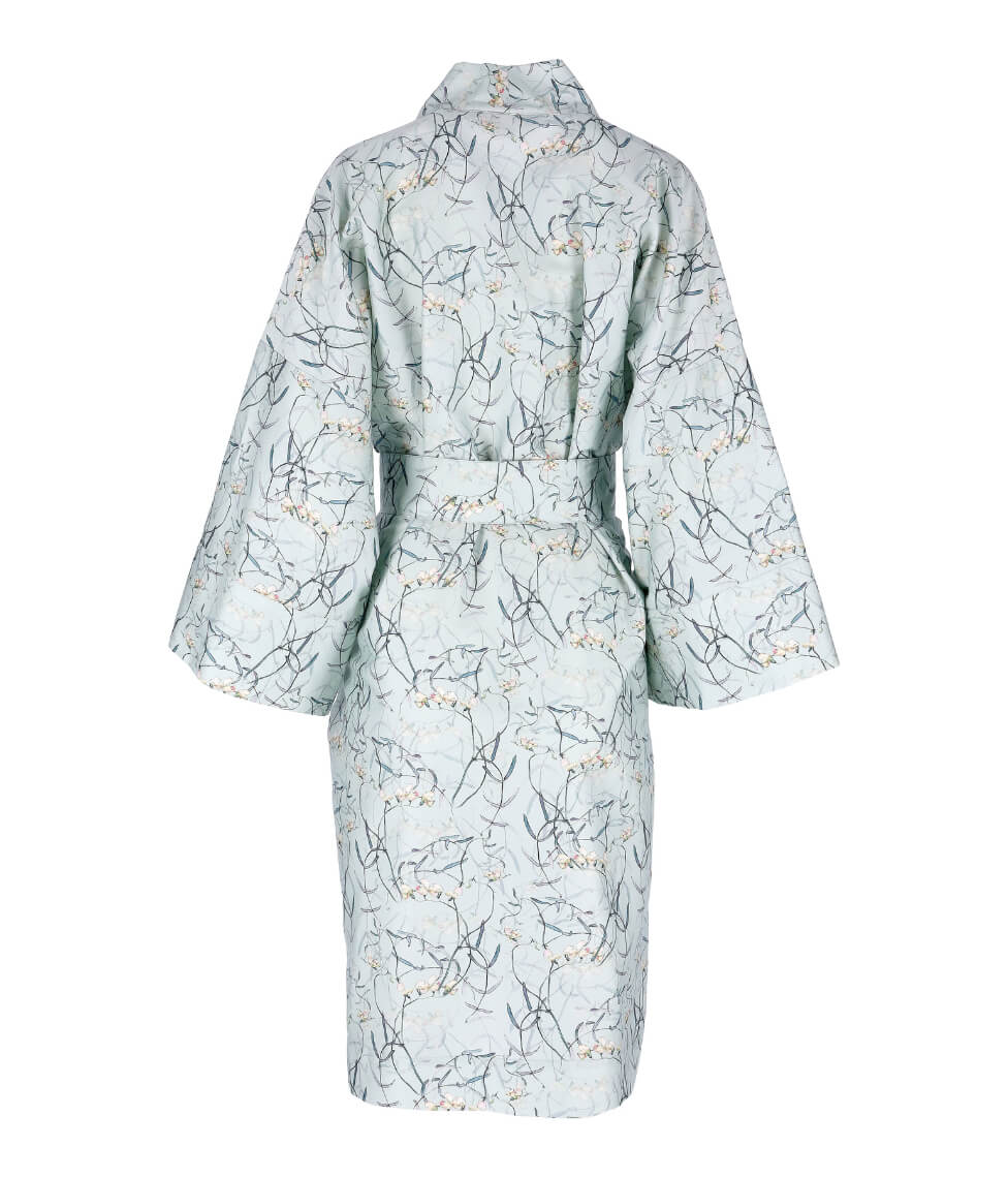 Satino chalatas kimono su maišeliu Dreamy Crystal (žalia), 2 nuotrauka