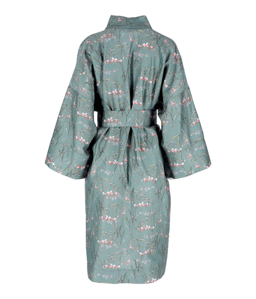 Satino chalatas kimono su maišeliu Dreamy Ocean (marga), 2 nuotrauka
