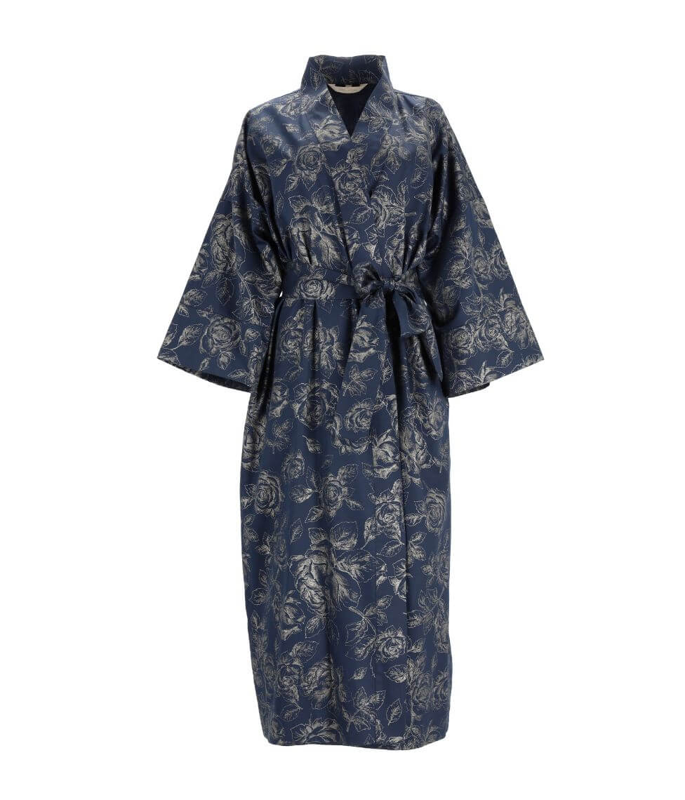 Satino chalatas kimono Rose Line Royal Blue (mėlyna)