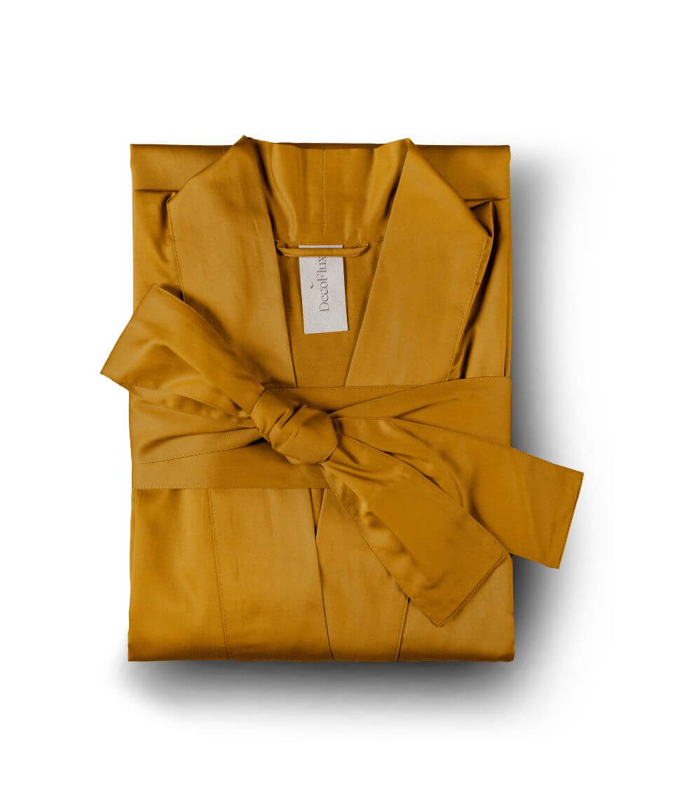 Satino chalatas kimono Solid Antique Gold (sendinta auksinė)