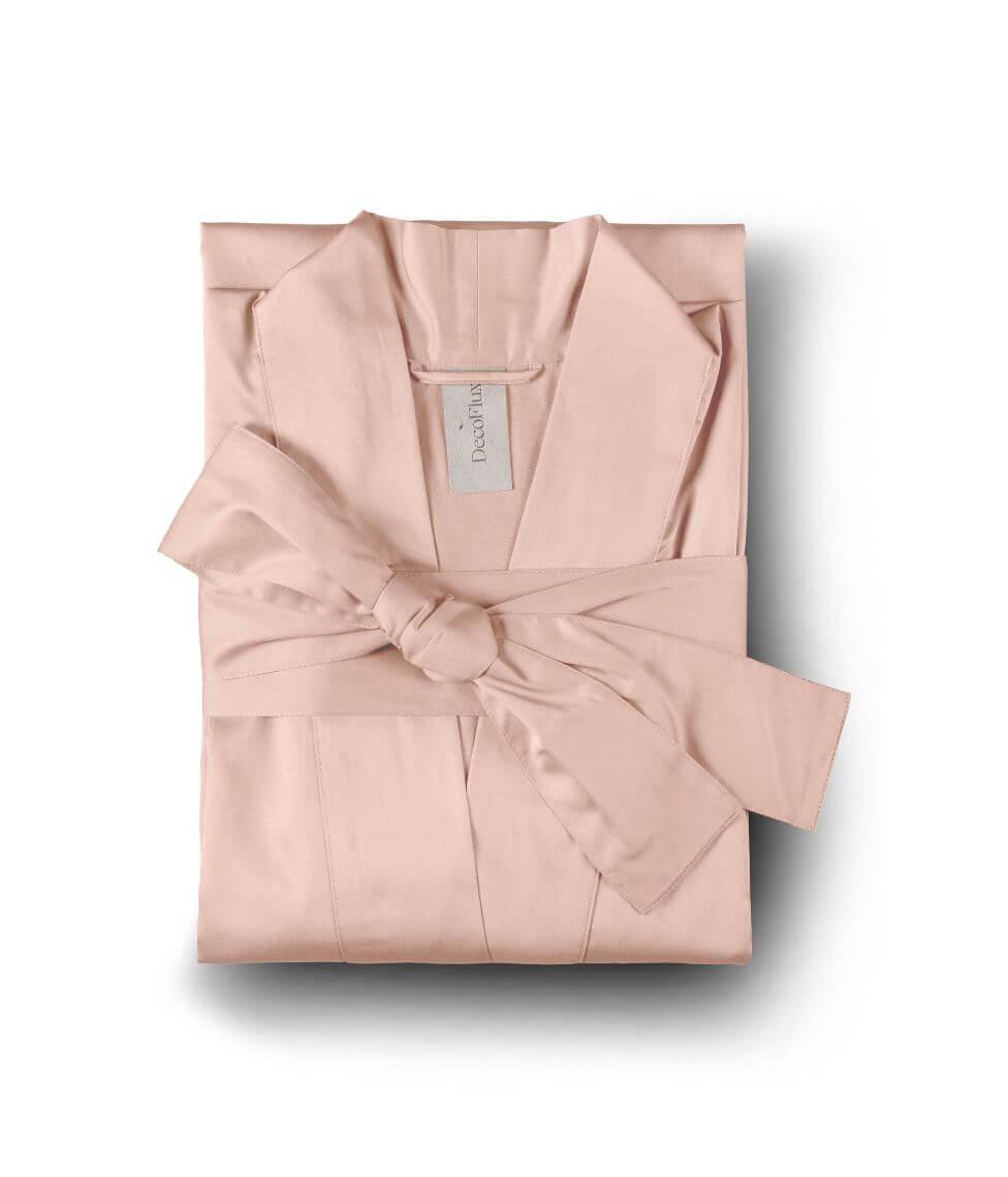 Satino chalatas kimono Solid Creamy Peach (persikinė)