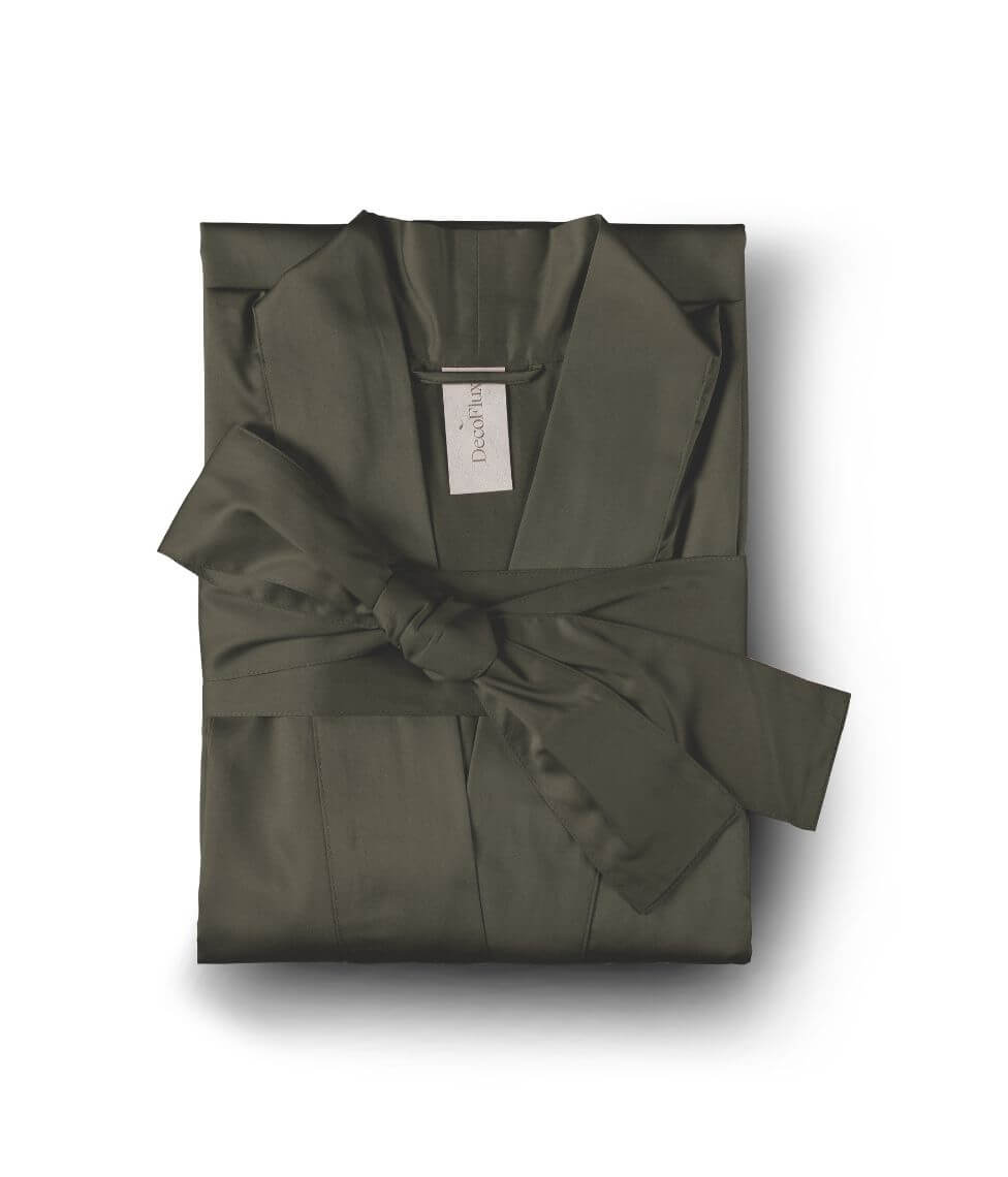 Satino chalatas kimono Solid Khaki (chaki)