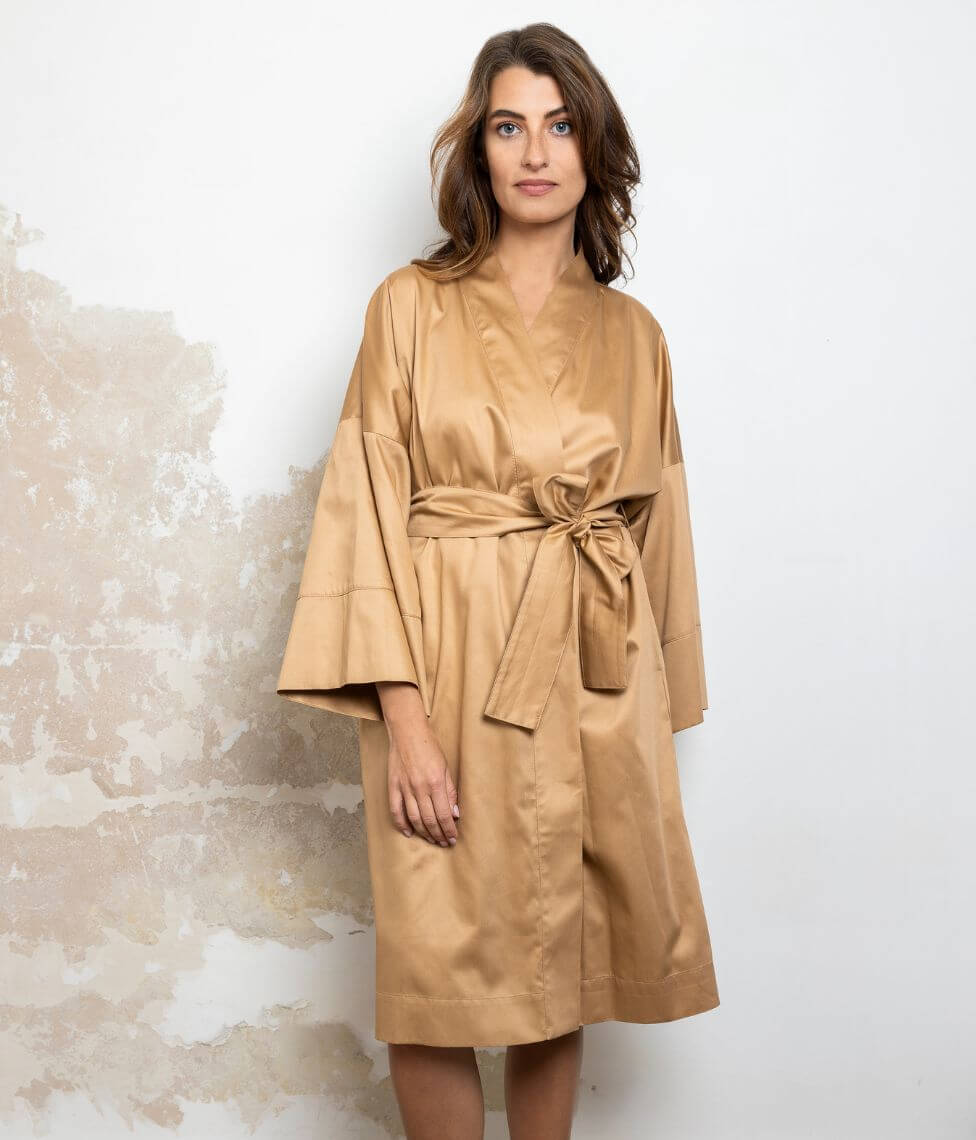 Satino chalatas kimono Solid Cinnamon (cinamono)