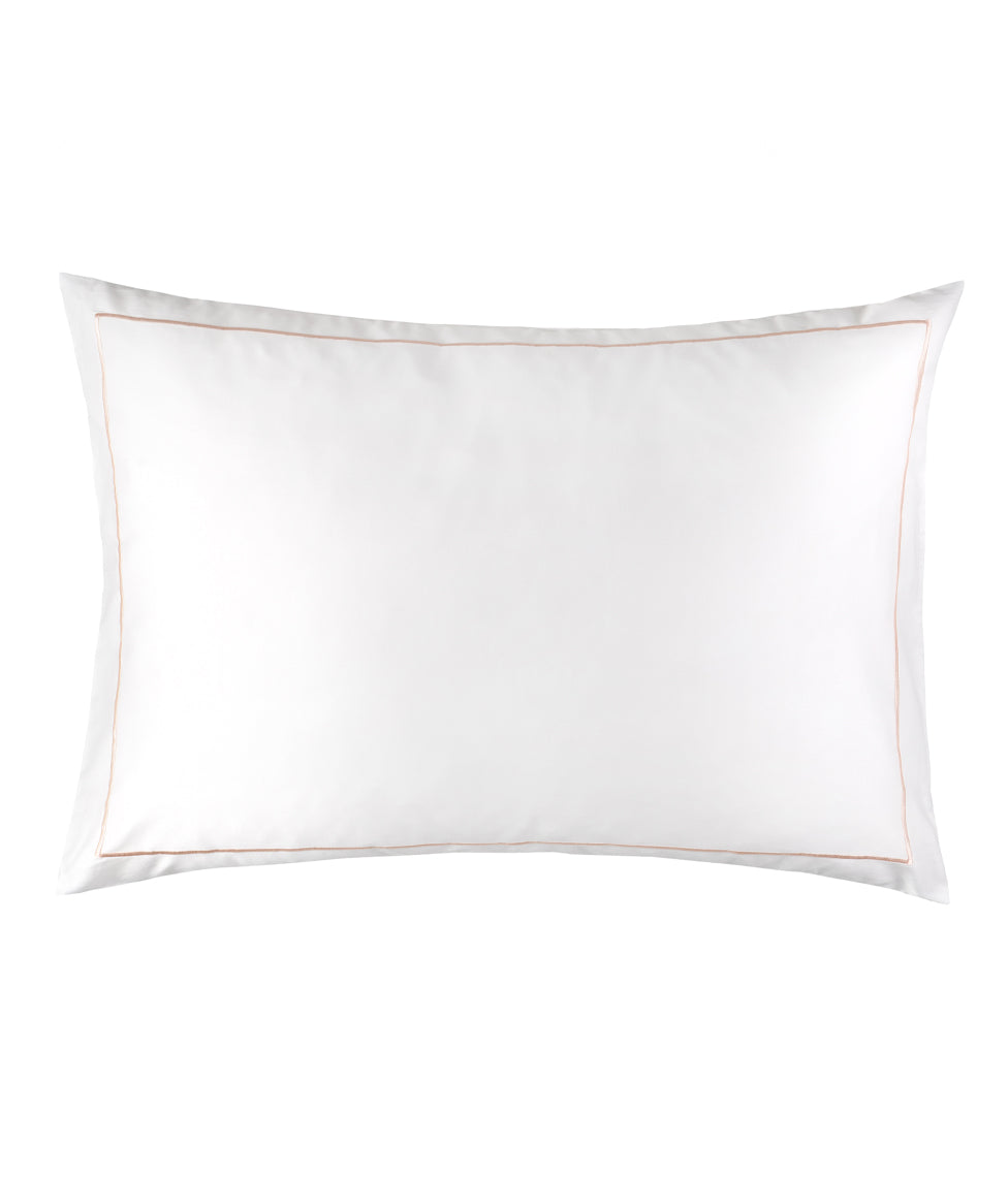 Satino pagalvės užvalkalas Solid White su siuvinėjimu (balta), 3 nuotrauka