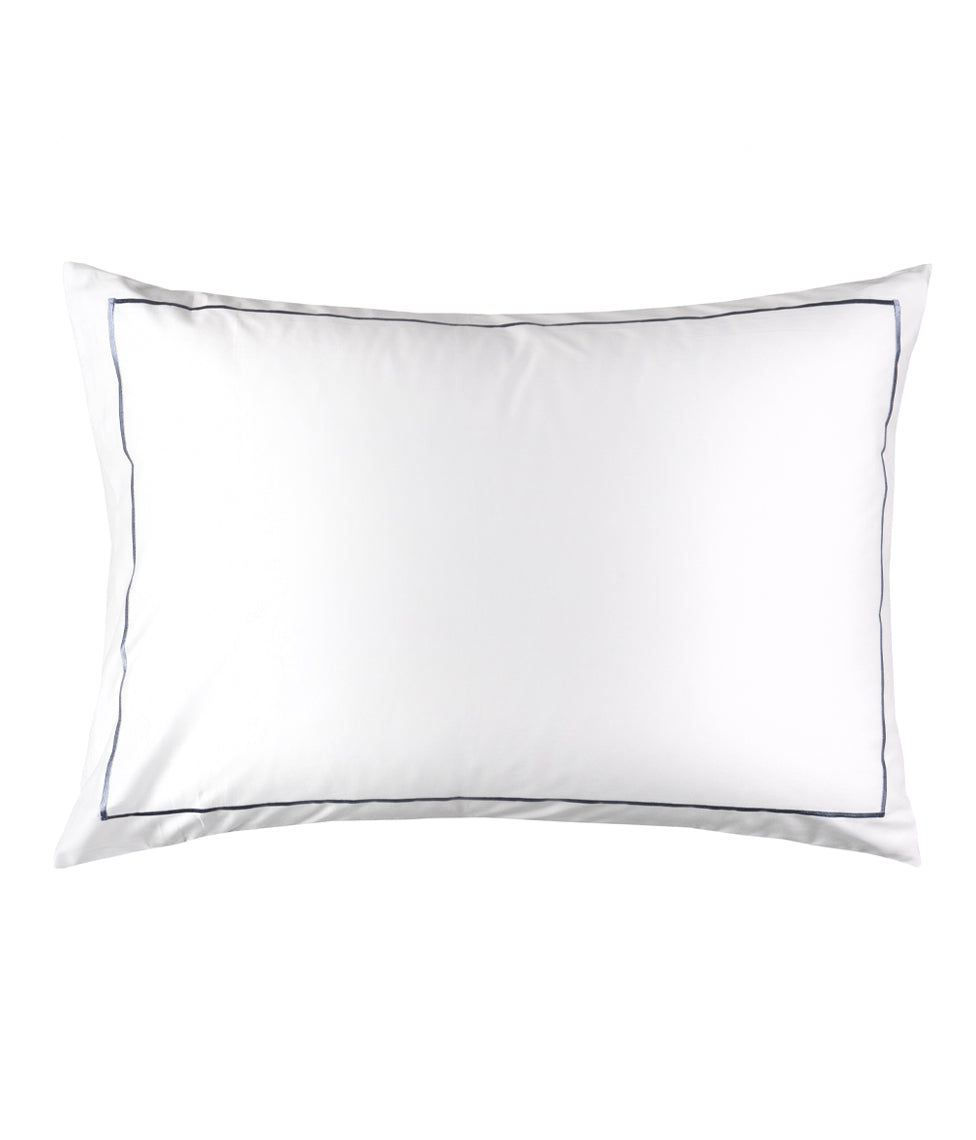 Satino pagalvės užvalkalas Solid White su siuvinėjimu (balta), 6 nuotrauka