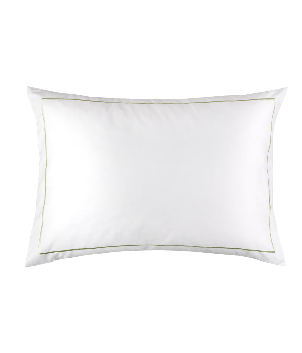 Satino pagalvės užvalkalas Solid White su siuvinėjimu (balta), 4 nuotrauka