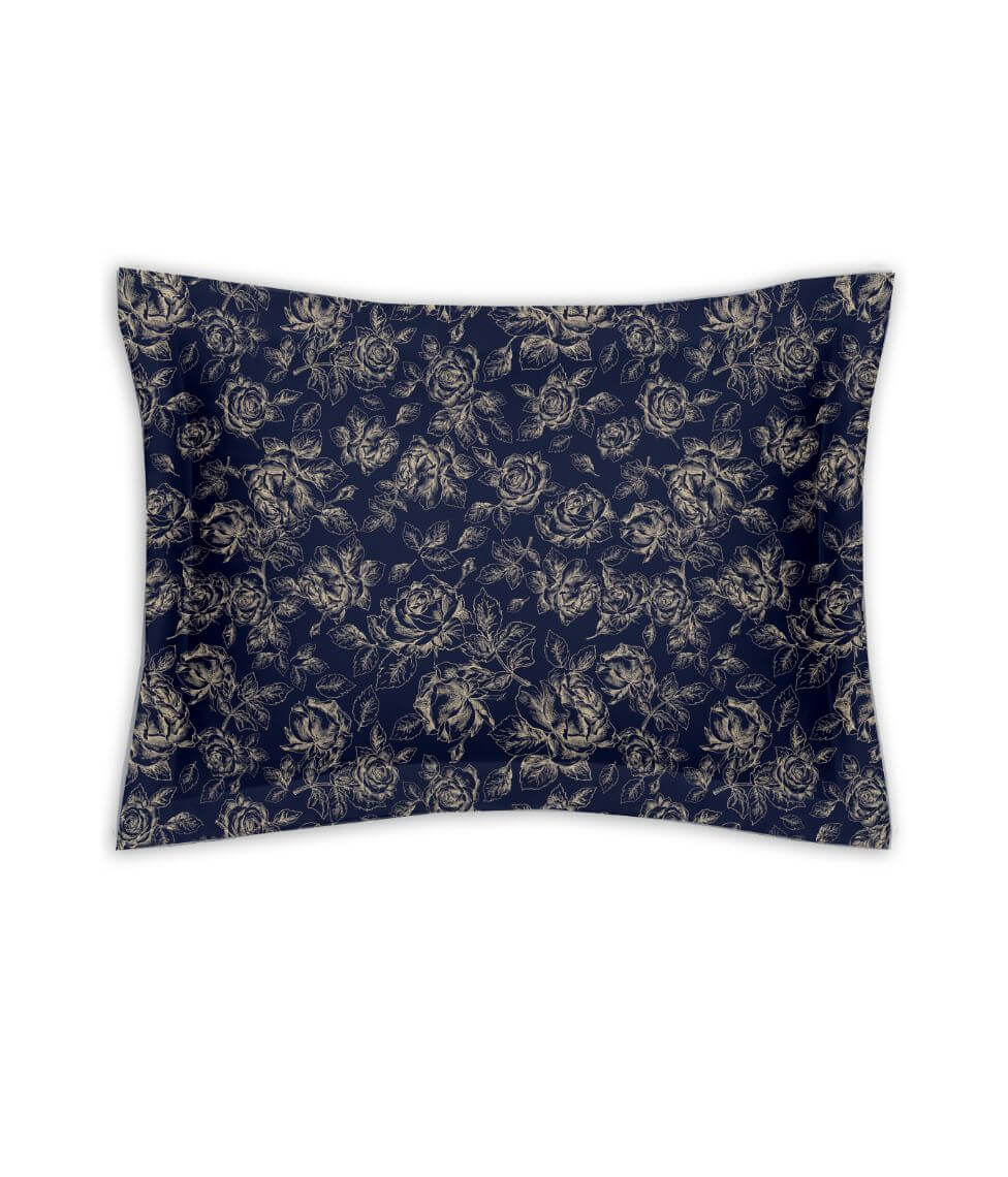 Satino pagalvės užvalkalas Rose Line Royal Blue (mėlyna)