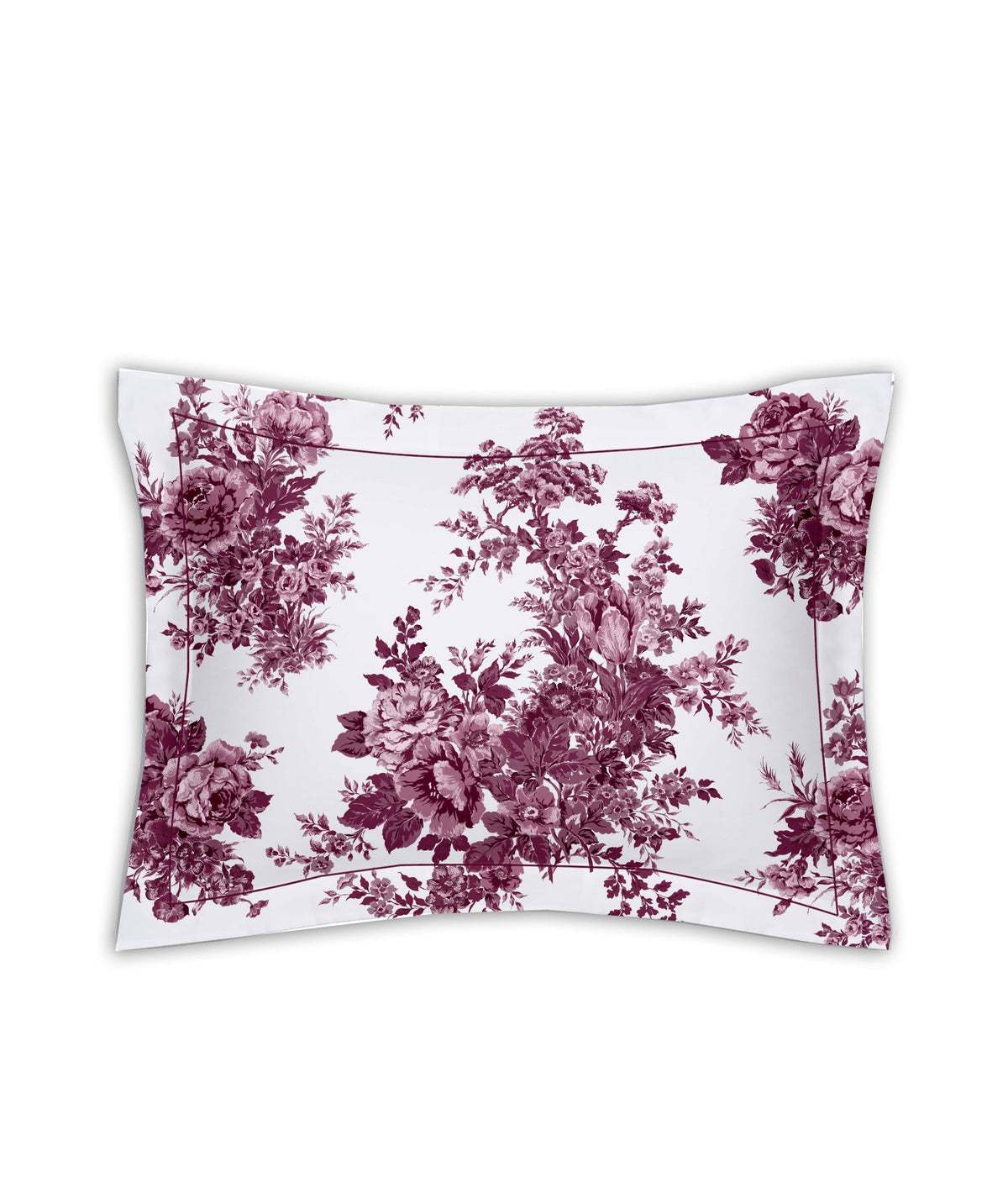 Satino pagalvės užvalkalas su dekoratyviniu peltakiu Eternal Rose Burgundy/Optical White (burgundiška)