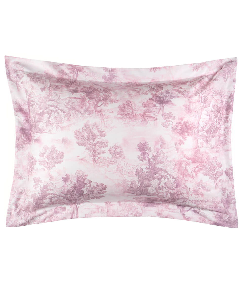 Satino pagalvės užvalkalas Toile Mauve (rausva)
