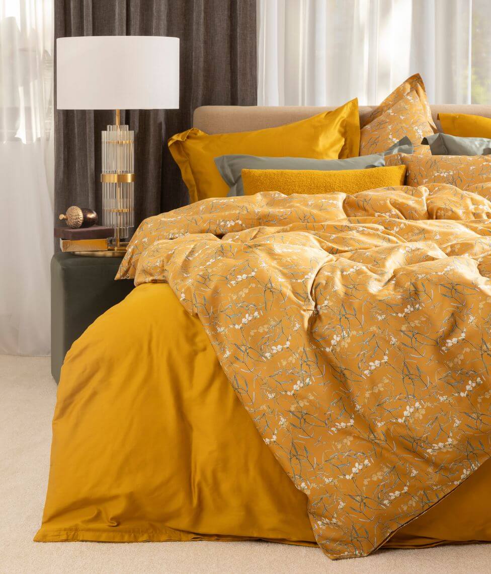 Satino patalynės komplektas Dreamy Ochre (ochros)