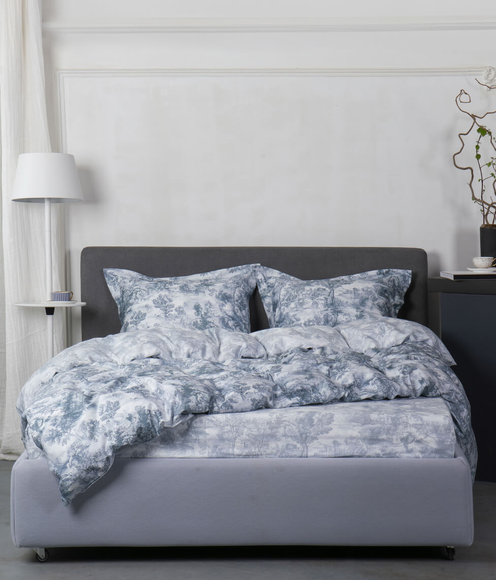 Perkelio patalynės komplektas Toile Blue (mėlyna), 2 nuotrauka