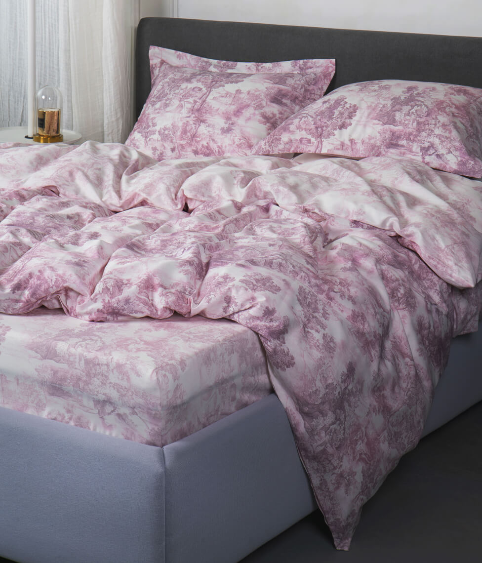 Satino patalynės komplektas Toile Mauve (rausva), 5 nuotrauka