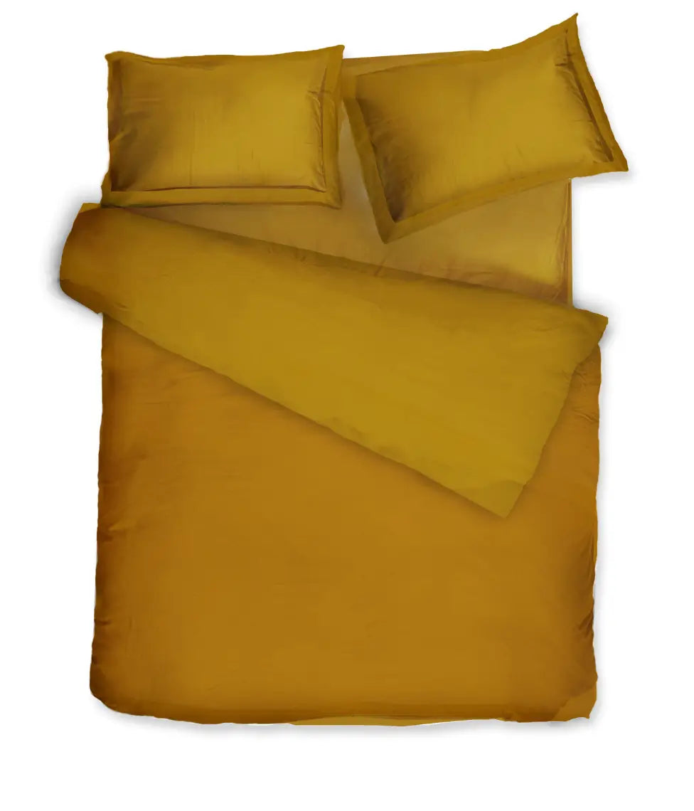 Satino patalynės komplektas Solid Antique Gold (sendinta balta)