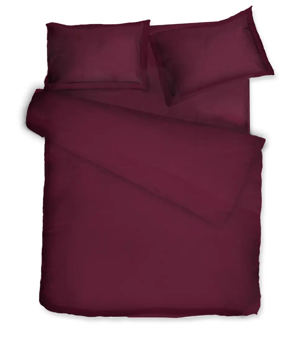 Satino patalynės komplektas Solid Burgundy (burgundiška), 3 nuotrauka