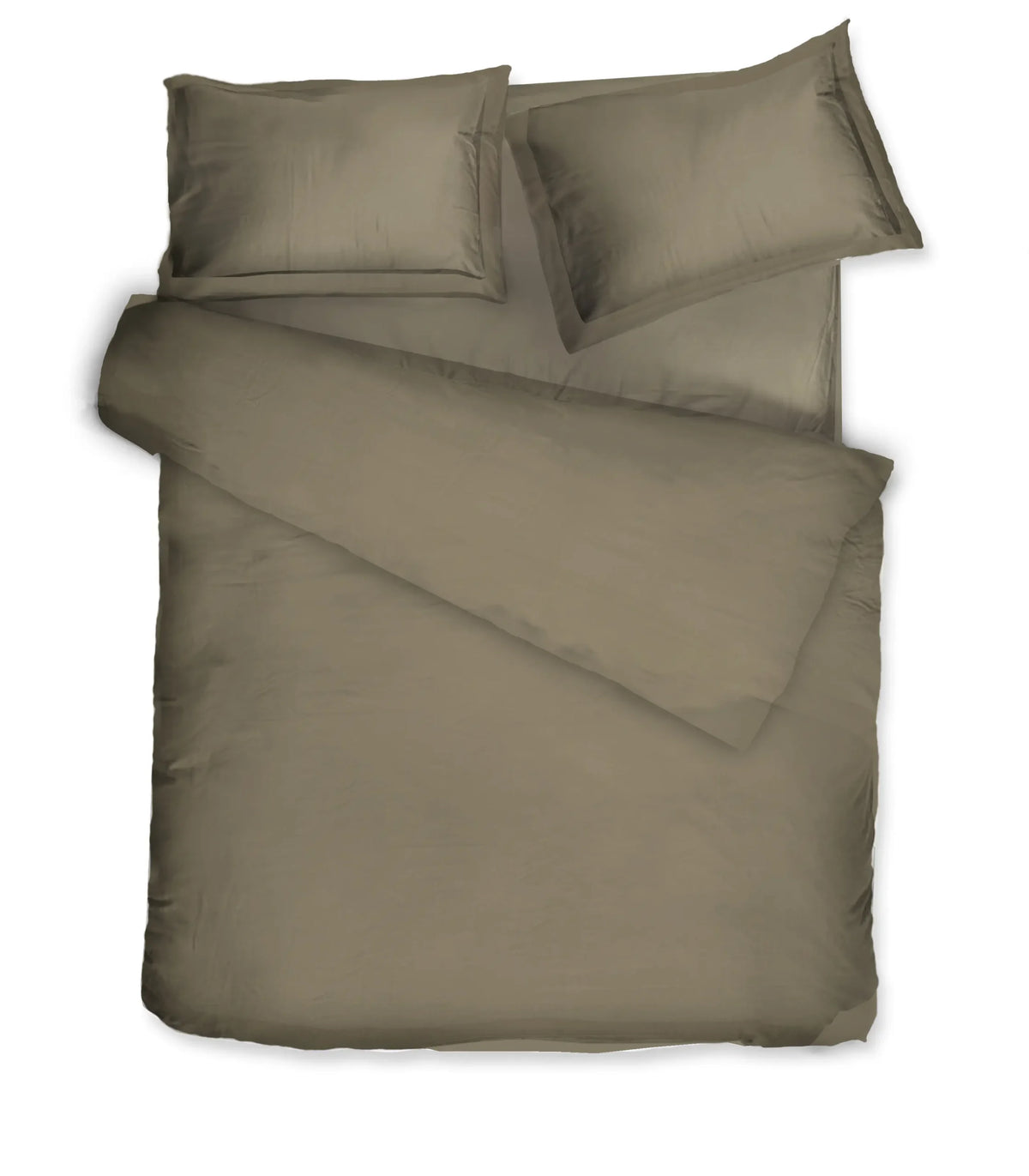 Satino patalynės komplektas Solid Khaki (chaki), 3 nuotrauka
