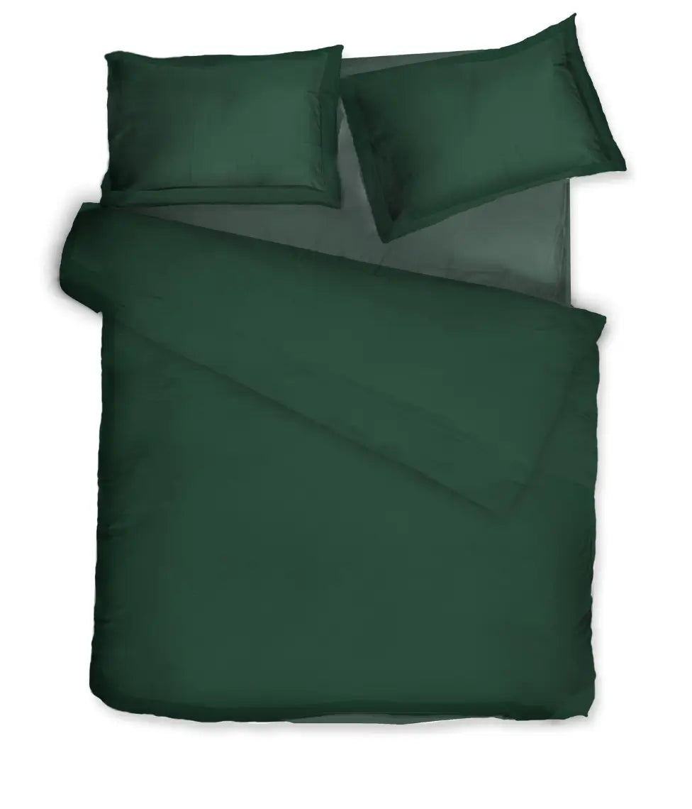 Satino patalynės komplektas Solid Royal Green (žalia), 3 nuotrauka