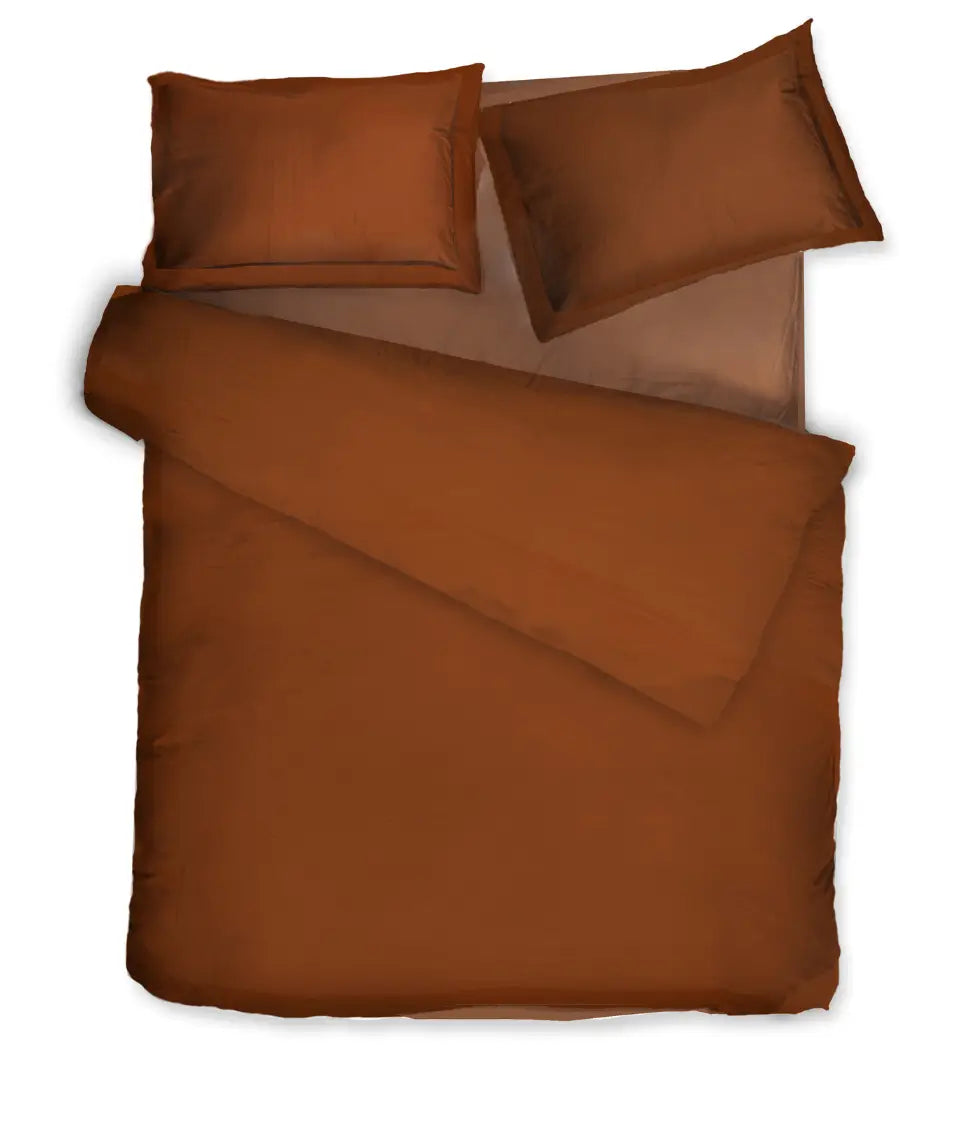 Satino patalynės komplektas Solid Terracotta (terakotos), 2 nuotrauka
