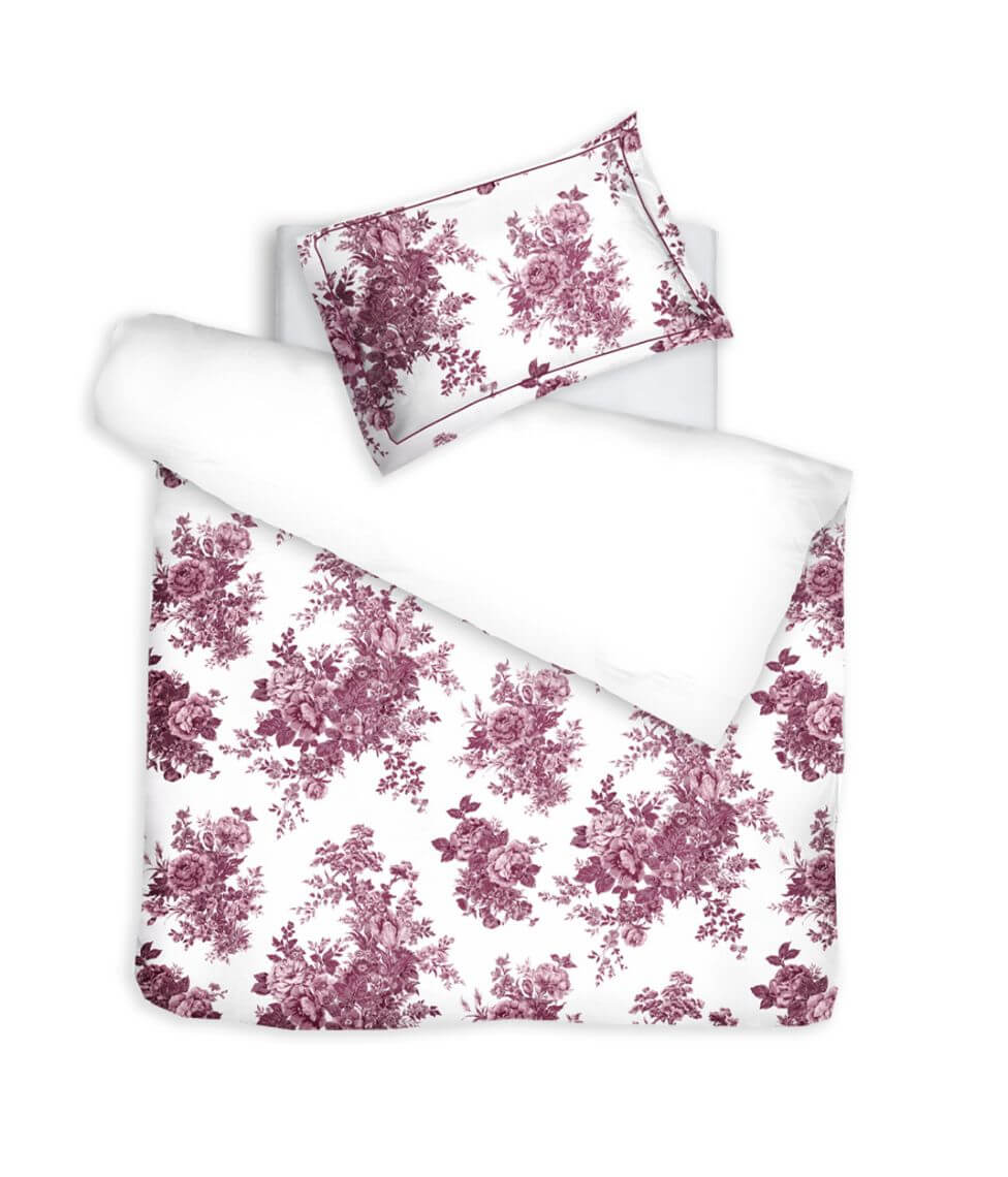 Satino patalynės komplektas Eternal Rose Burgundy/Optical White (burgundiška), 7 nuotrauka