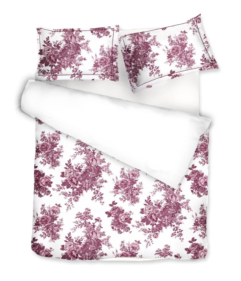 Satino patalynės komplektas Eternal Rose Burgundy/Optical White (burgundiška), 6 nuotrauka