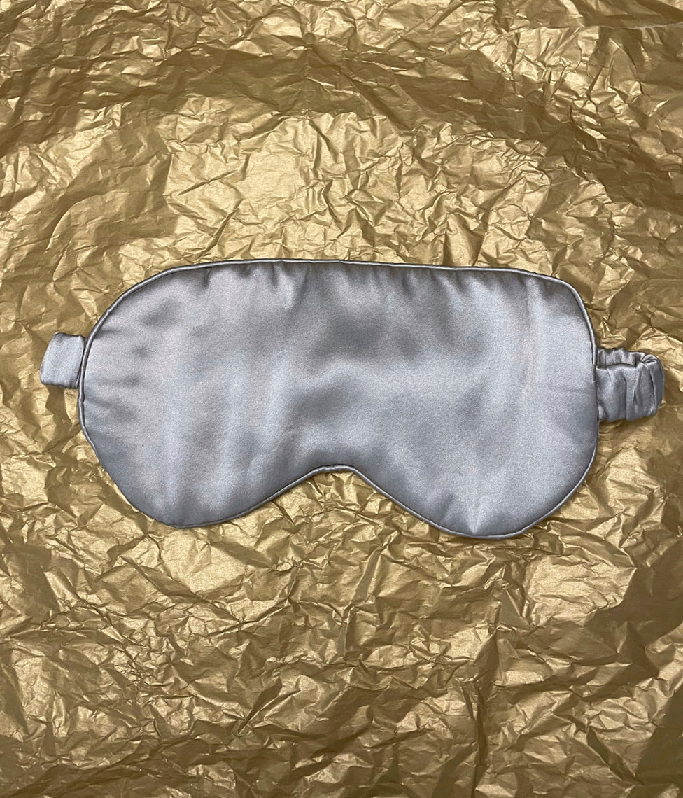 Šilkiniai miego akiniai Solid Grey (pilka), 3 nuotrauka