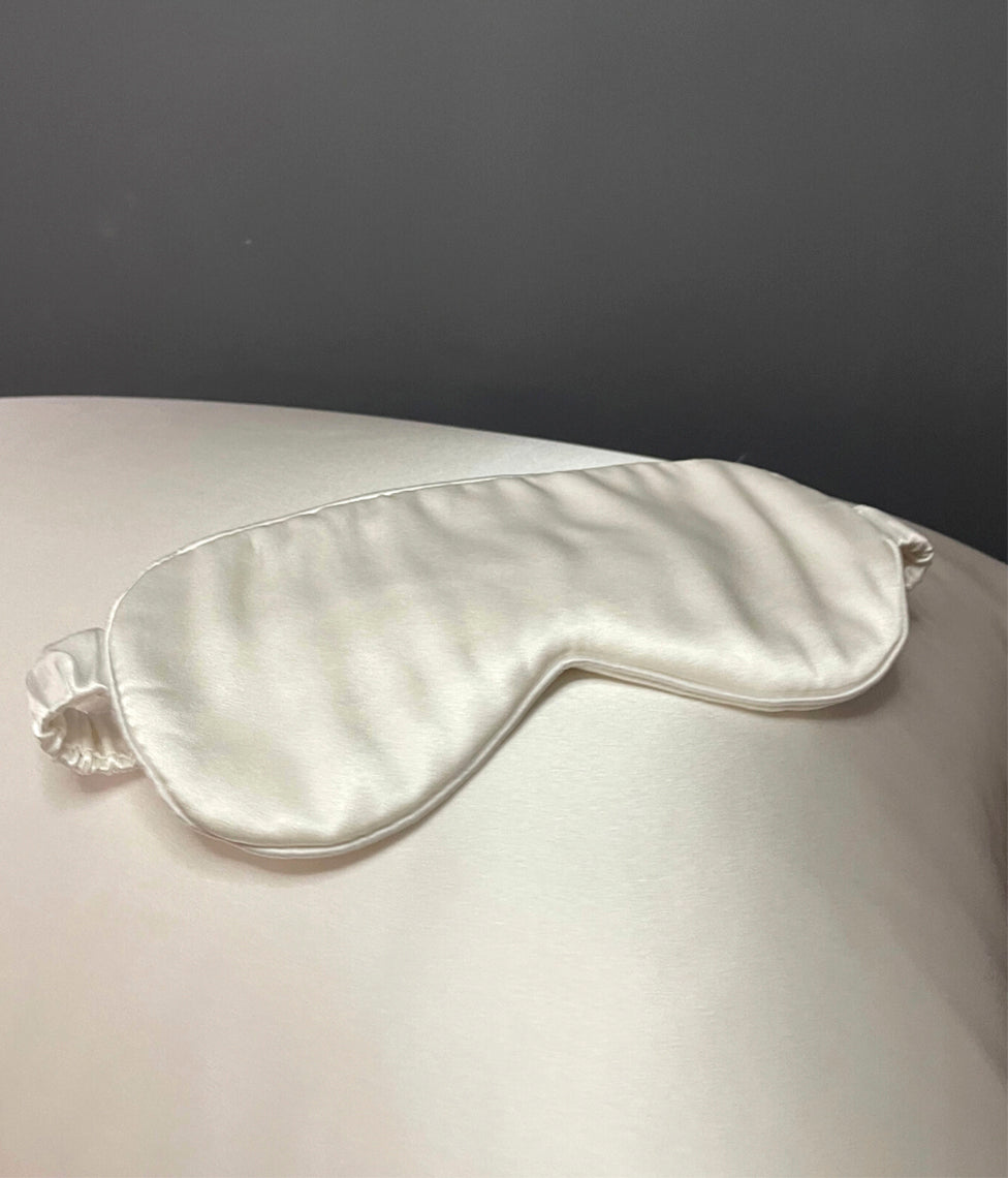 Šilkiniai miego akiniai Solid Ivory (dramblio kaulo)