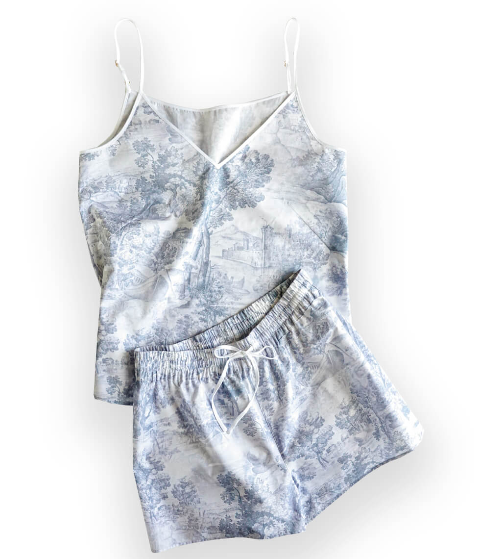 Pižama (palaidinė+šortai) Toile Blue (mėlyna)
