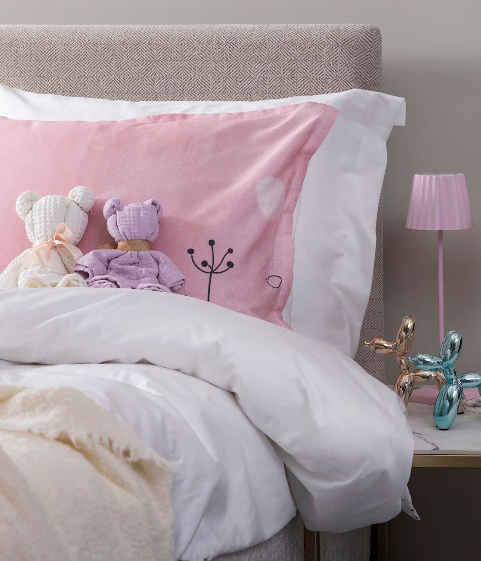 Vaikiškas satino patalynės komplektas Teddy Rose (marga), 5 nuotrauka