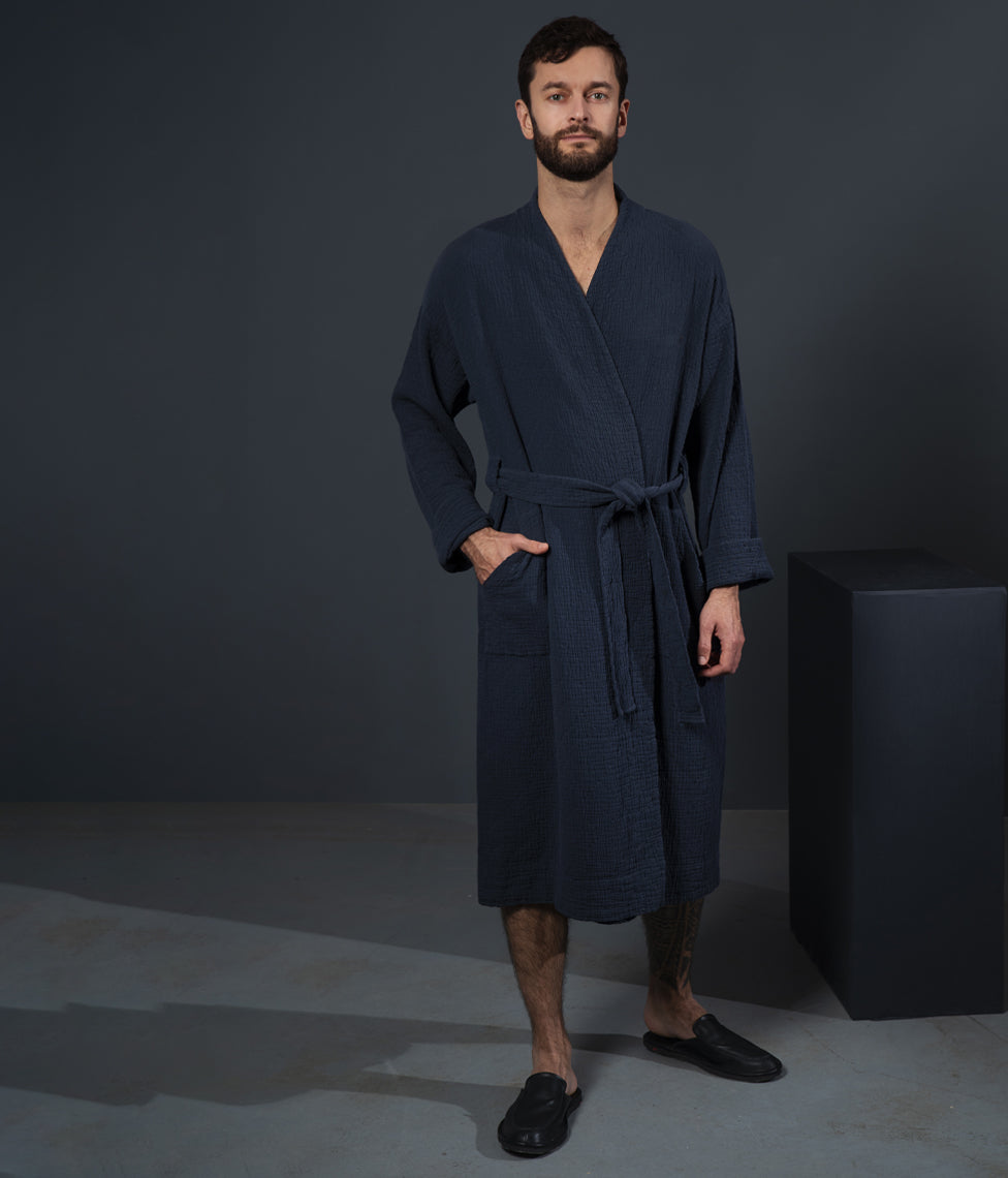 Vyriškas chalatas Orion Solid Anthracite (antracito)