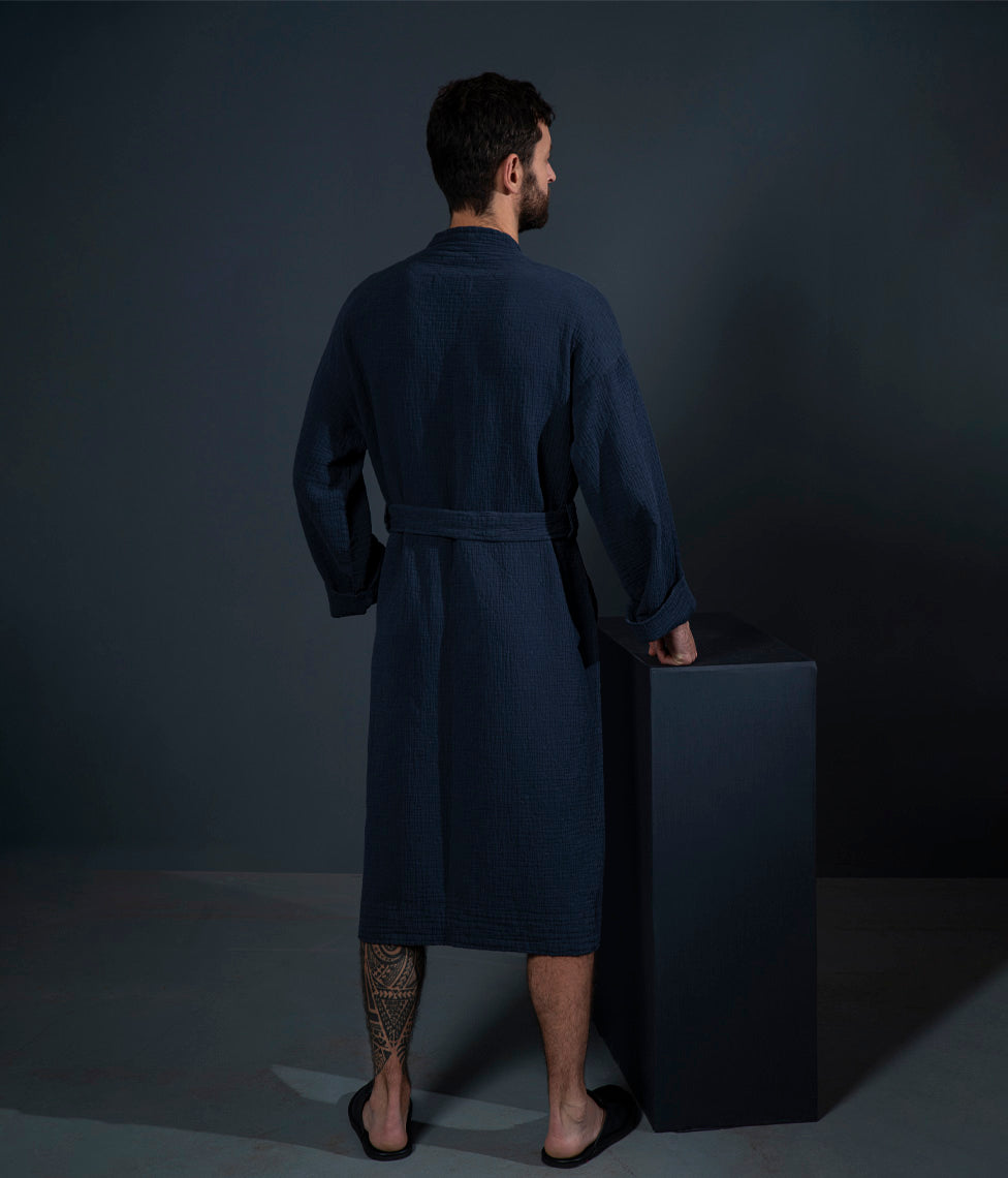 Vyriškas chalatas Orion Solid Anthracite (antracito), 3 nuotrauka