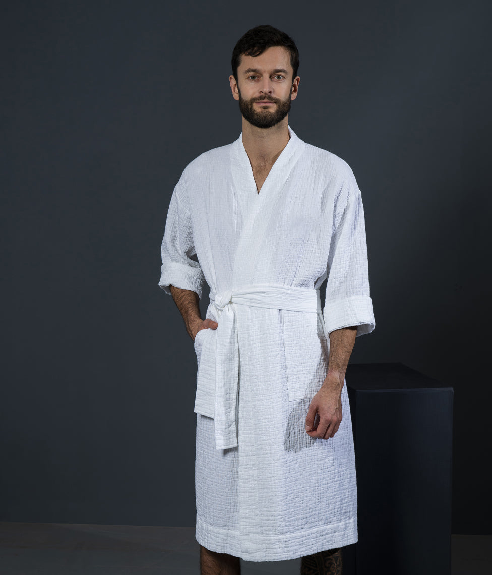 Vyriškas chalatas Orion Solid Optical White (balta)