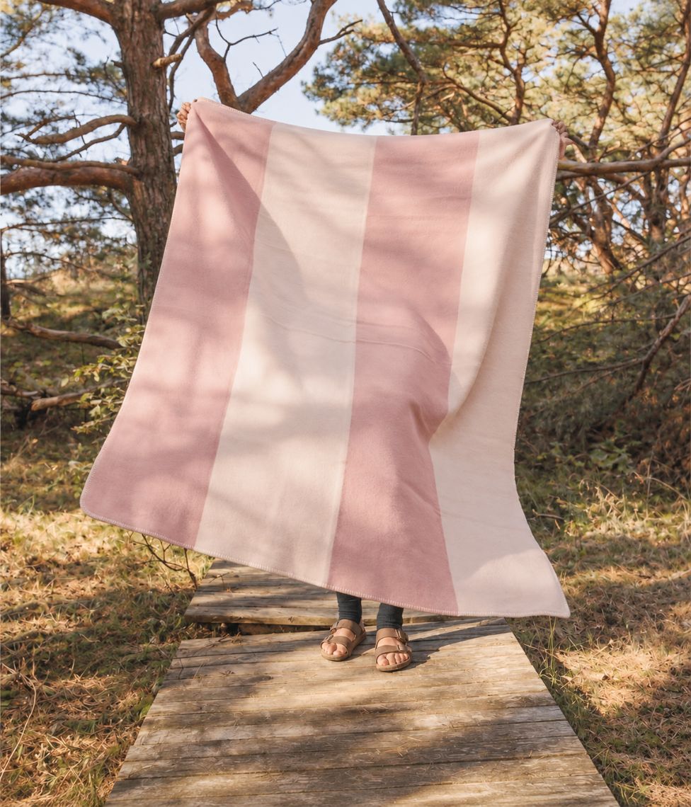 Vilnonis pledas Greenfield Dusty Pink 120x180cm