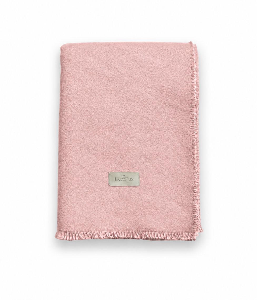 Vilnonis pledas Greenfield Dusty Pink 120x180cm