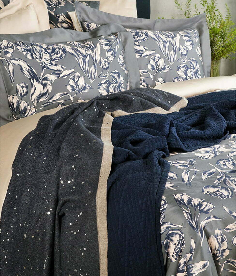 Medvilninė lovatiesė Twist Indigo (mėlyna), 2 nuotrauka