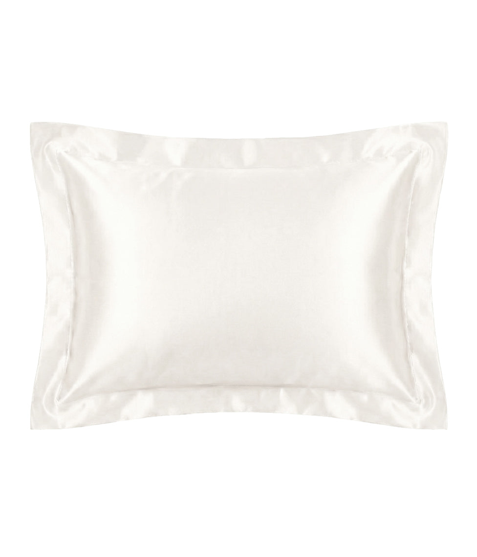 Šilko pagalvės užvalkalas Solid Luxor Milky White (pieniškai balta)