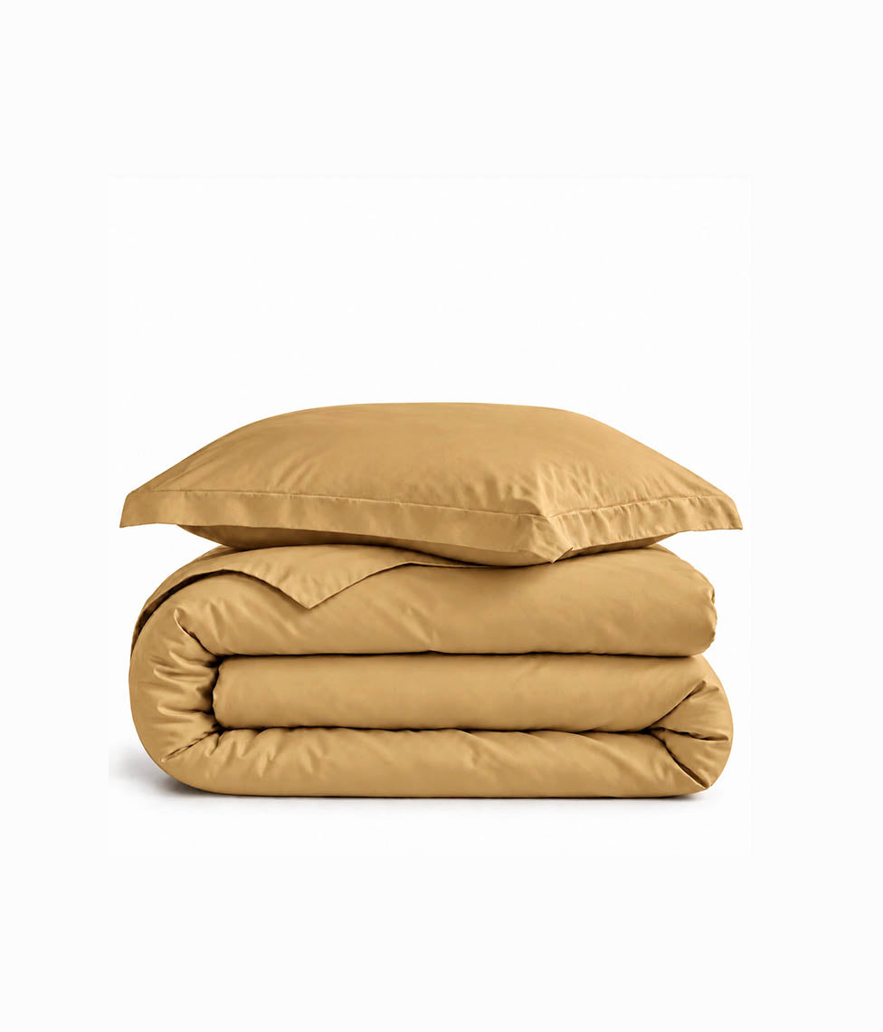 Satino patalynės komplektas Solid Mustard