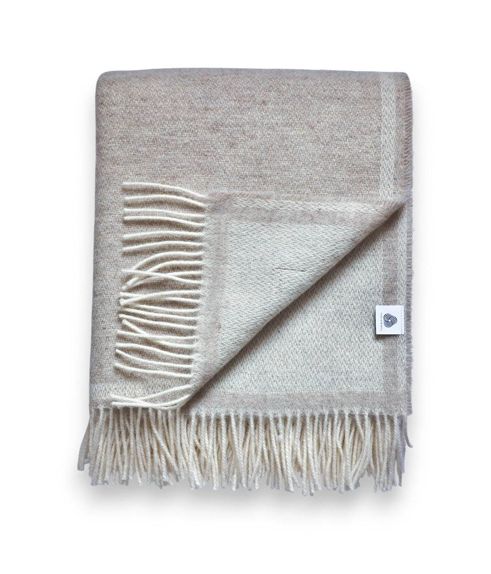Vilnonis pledas Natural Beige 130x170cm (biežinė), 2 nuotrauka