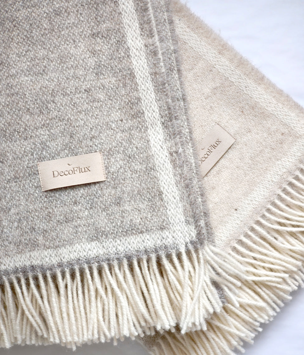 Vilnonis pledas Natural Beige 130x170cm (biežinė), 4 nuotrauka