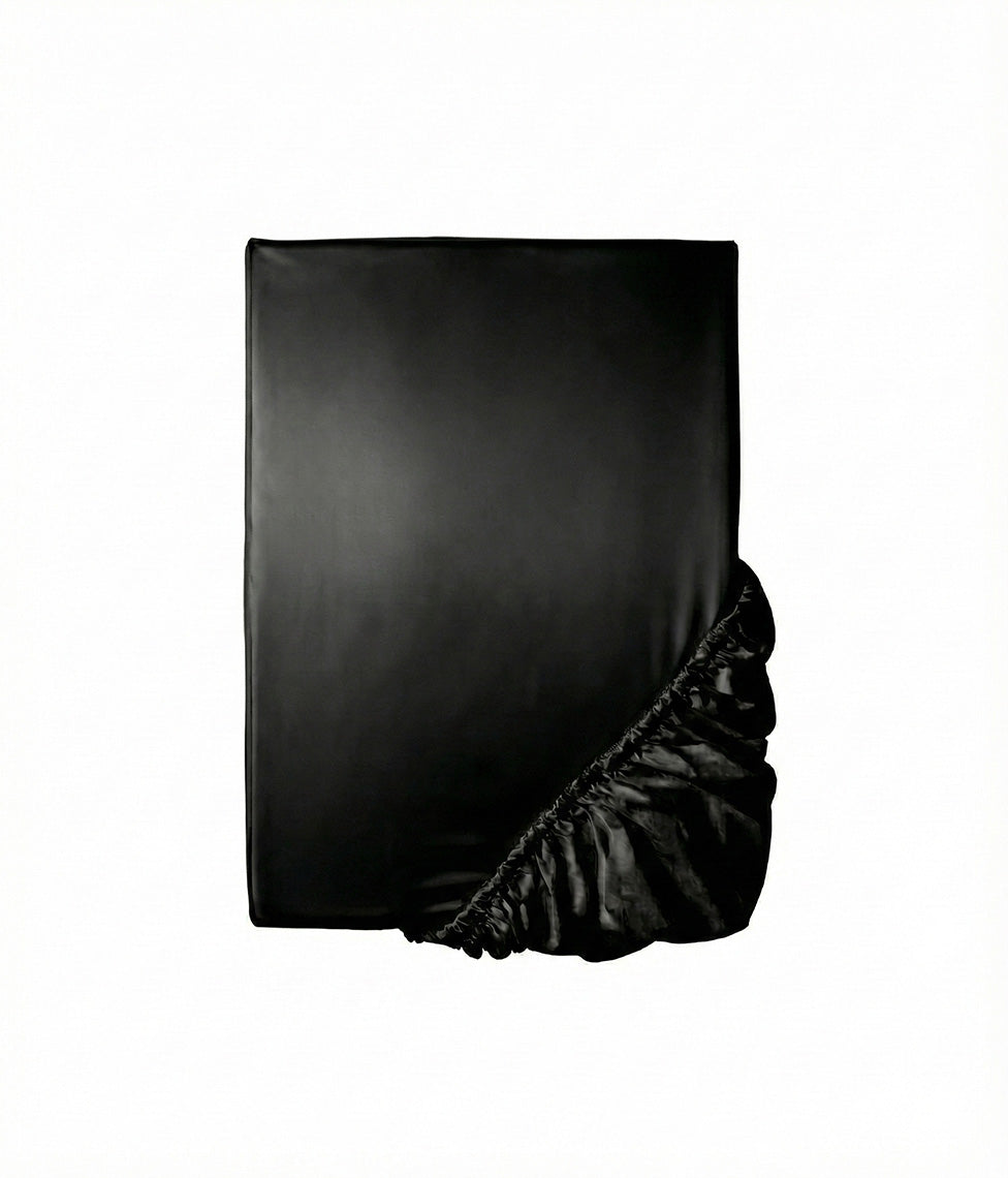 Šilko paklodė su guma Solid Luxor Noir (juoda)