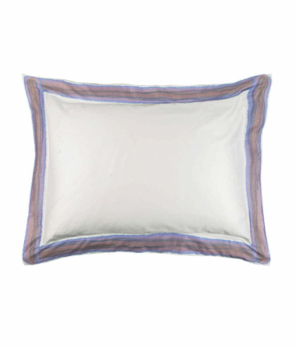 Satino patalynės komplektas Frame Lilac Blue (balta, marga), 4 nuotrauka