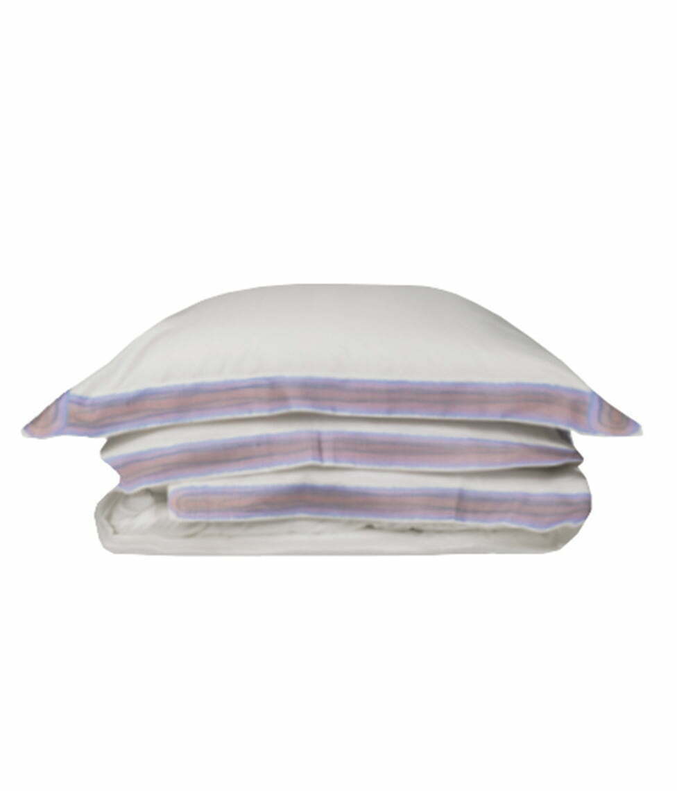 Satino patalynės komplektas Frame Lilac Blue (balta, marga), 2 nuotrauka